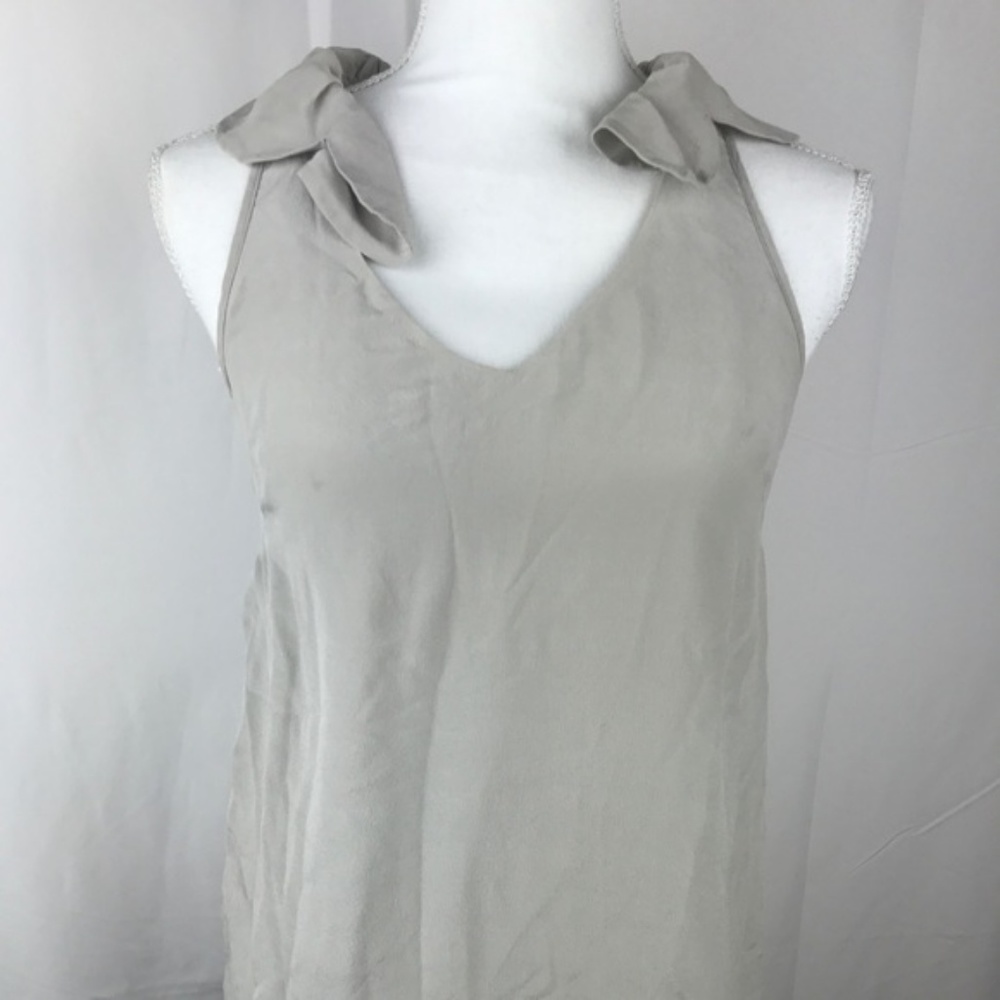 Fumblin’ Foe Grey Silk Tank with Scalloped Edges